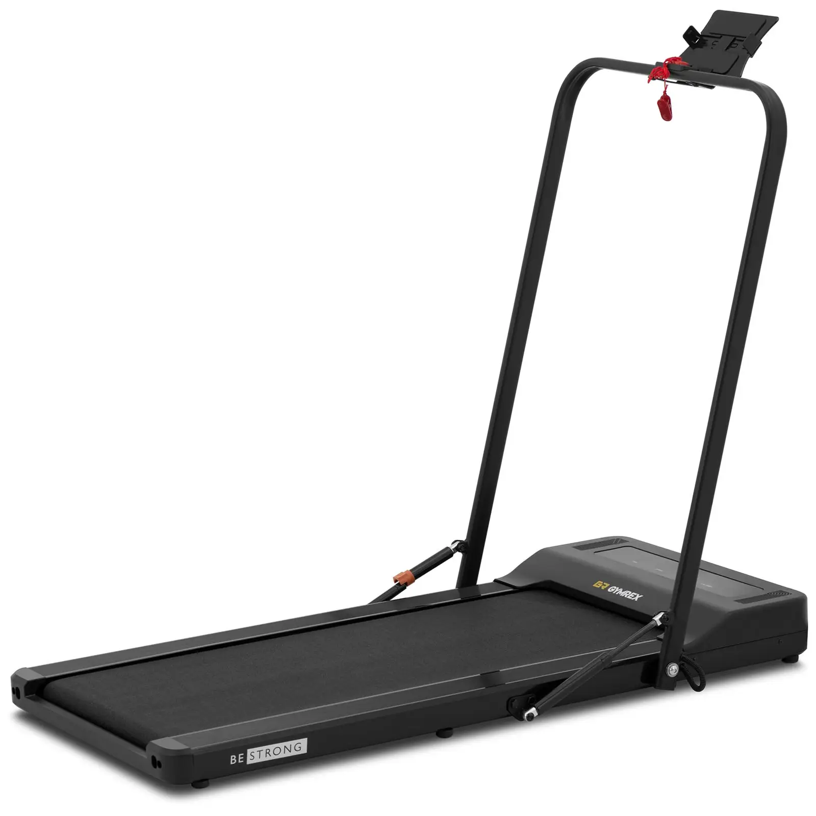Běžecký pás skládací 735 W 1–8 km/h 120 kg stolní běžecký pás držák na iPad - Běžecké pásy Gymrex
