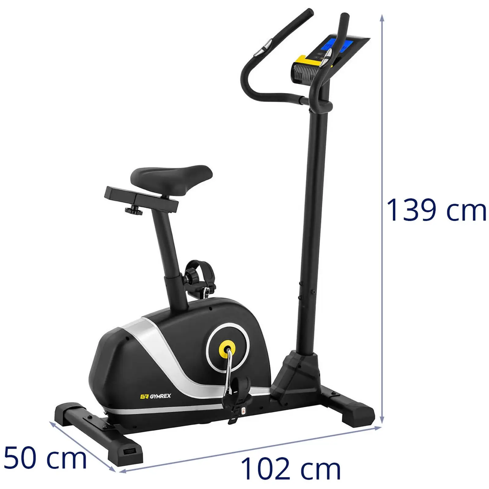 Hometrainer - massa vliegwiel 4 kg - draagvermogen tot 110 kg - LCD - 76 - 93,5 cm hoogte (Materiaal: PP)