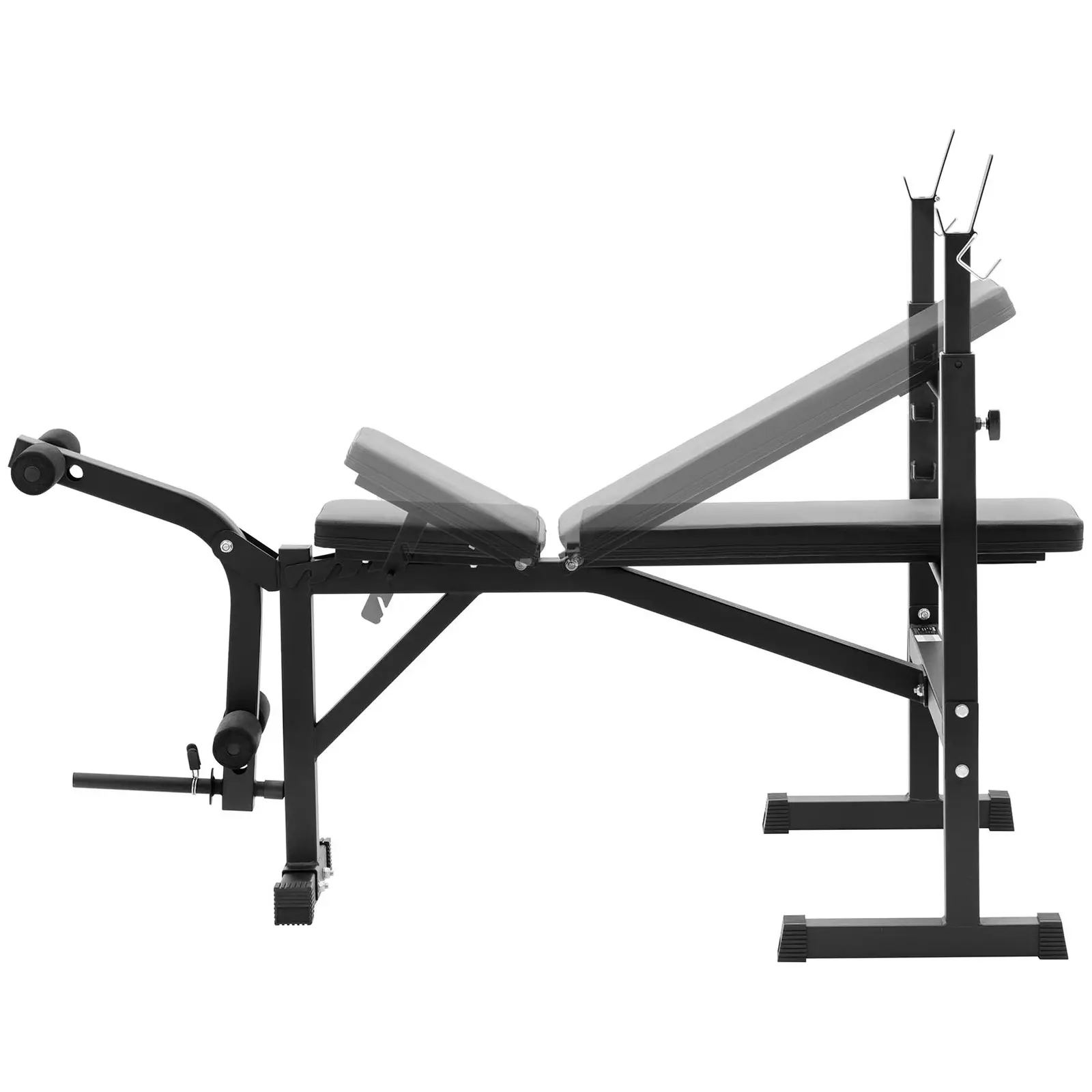 Multifunkční posilovací lavice - nosnost až 100 kg - nastavitelná - 180–152° sklon (Rozměry sedadla [mm]: 350 x 300)