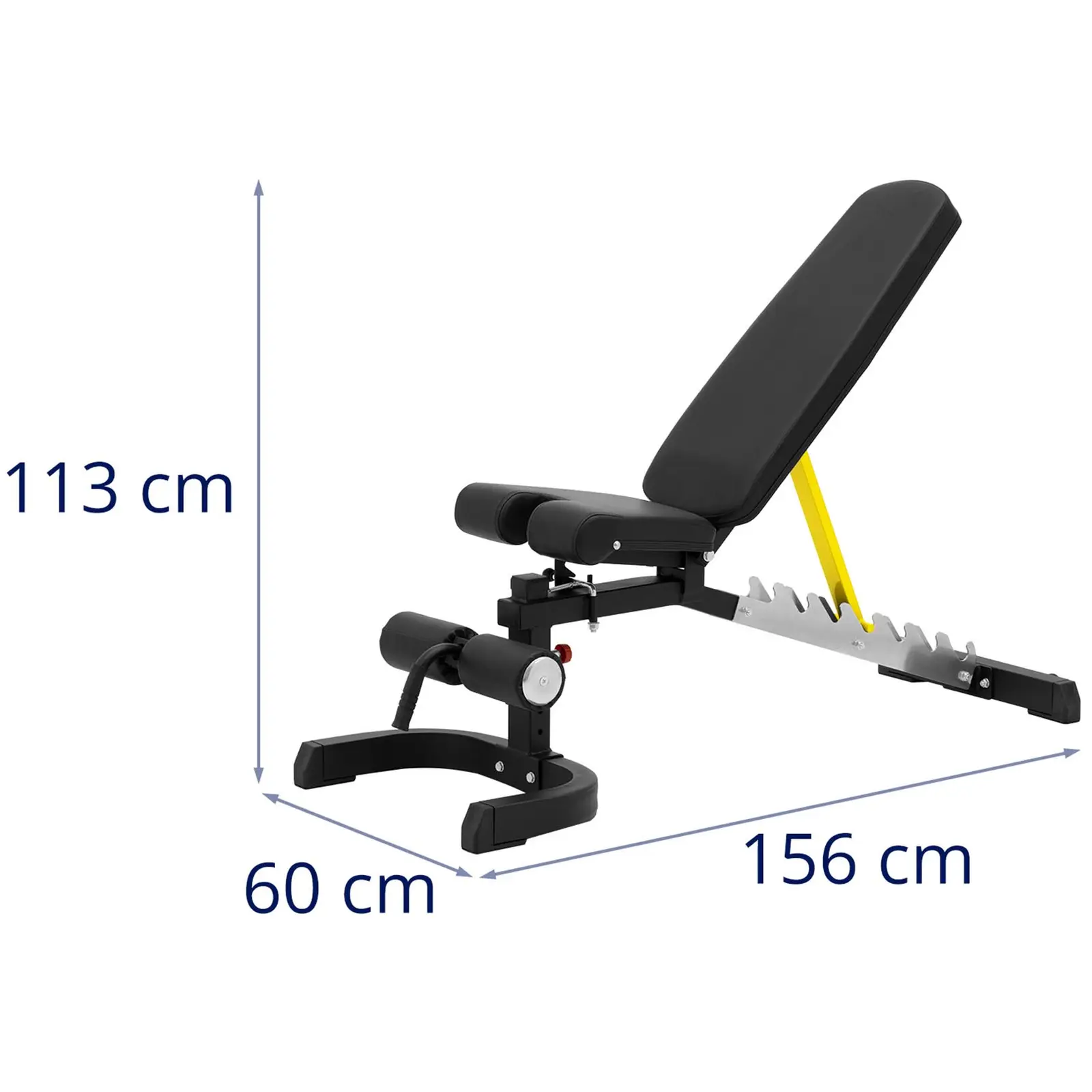 Banc de musculation - capacité de charge jusqu'à 150 kg - réglable - inclinaison de 80 - 180 ° - pliable (Taille du dossier [mm]: 870 x 320)
