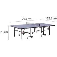 Table de ping-pong - intérieur - pliable - sur roulettes