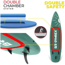 Stand Up Paddleboard - nafukovací - 125 kg - zelený - dvoukomorový - 329 x 78 x 38.5 cm