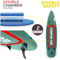 Stand-up paddleboard - opblaasbaar - 125 kg - groen - dubbele kamer - 329 x 78 x 38.5 cm