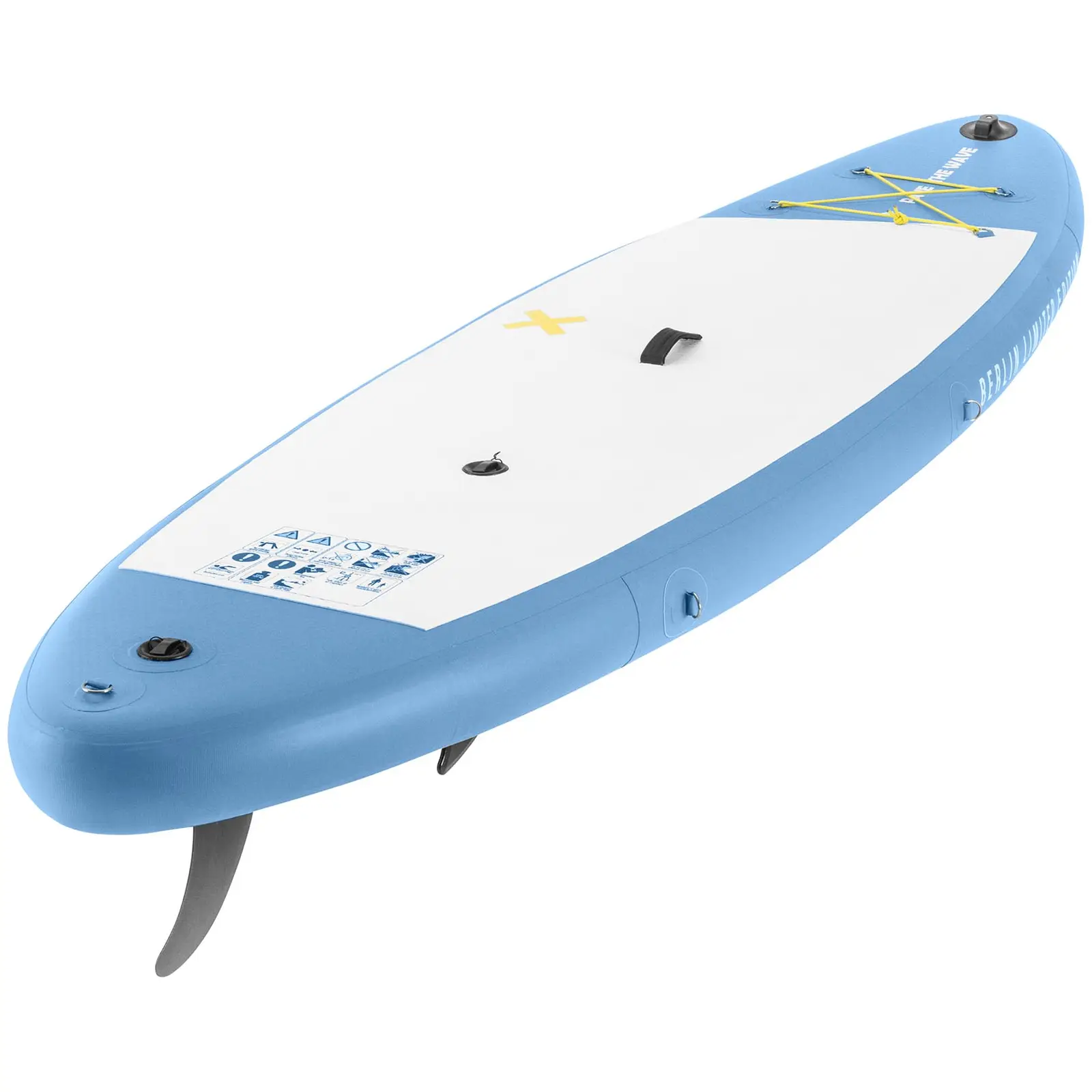 SUP-brett - oppblåsbar - 105 kg - lyseblå - dobbelt kammer - 302 x 81 x 38 cm