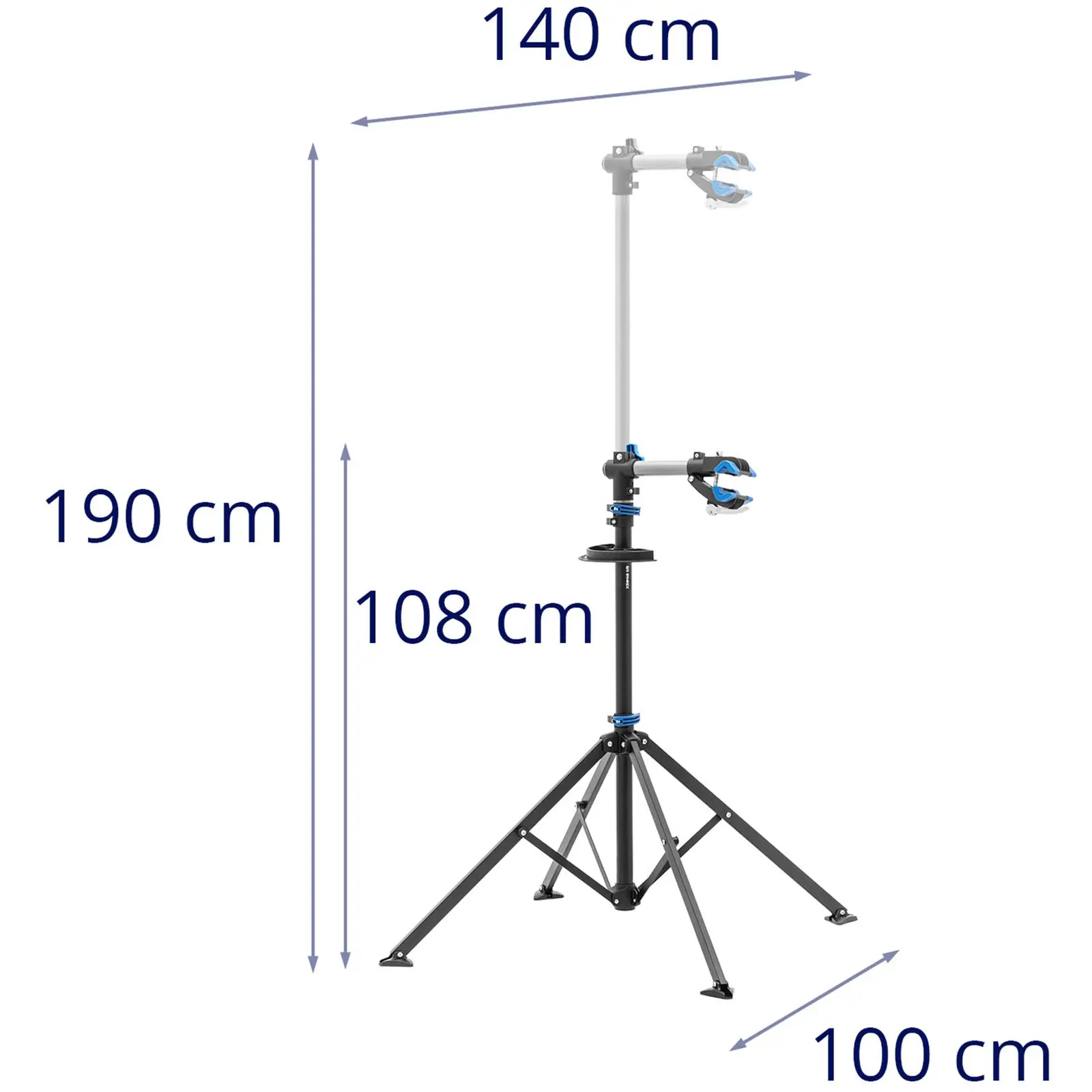 Kerékpárszerelő állvány - 1080–1900 mm - összecsukható - max. 25 kg - 4 láb