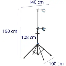 Montážní stojan na kolo - 1 080–1 900 mm - skládací - do 25 kg - 4 nohy