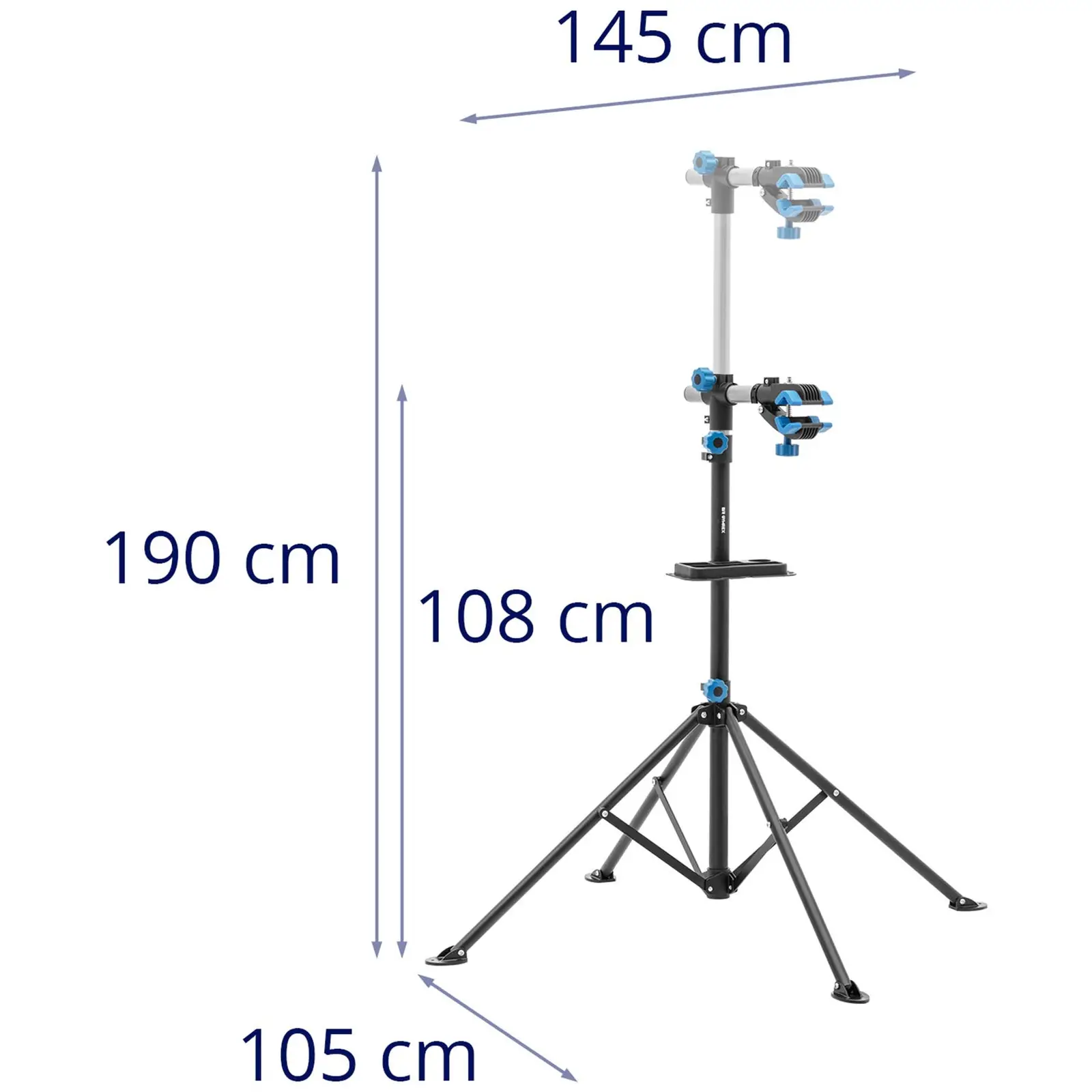 Kerékpárszerelő állvány - 1080–1900 mm - összecsukható - max. 25 kg - szorítócsavar