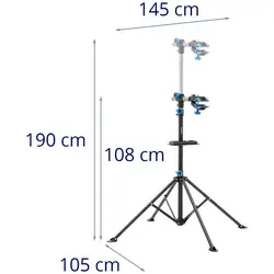 Fietsreparatiestandaard - 1080 - 1900 mm - opvouwbaar - tot 25 kg - klemschroef