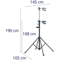 Cykel-mekställ - 1080–1900 mm - Hopfällbart - Upp till 25 kg - Klämma
