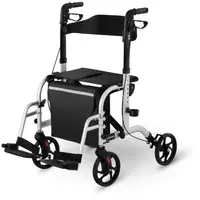 Rollator-kørestol 2-i-1 - sølv - 120 kg