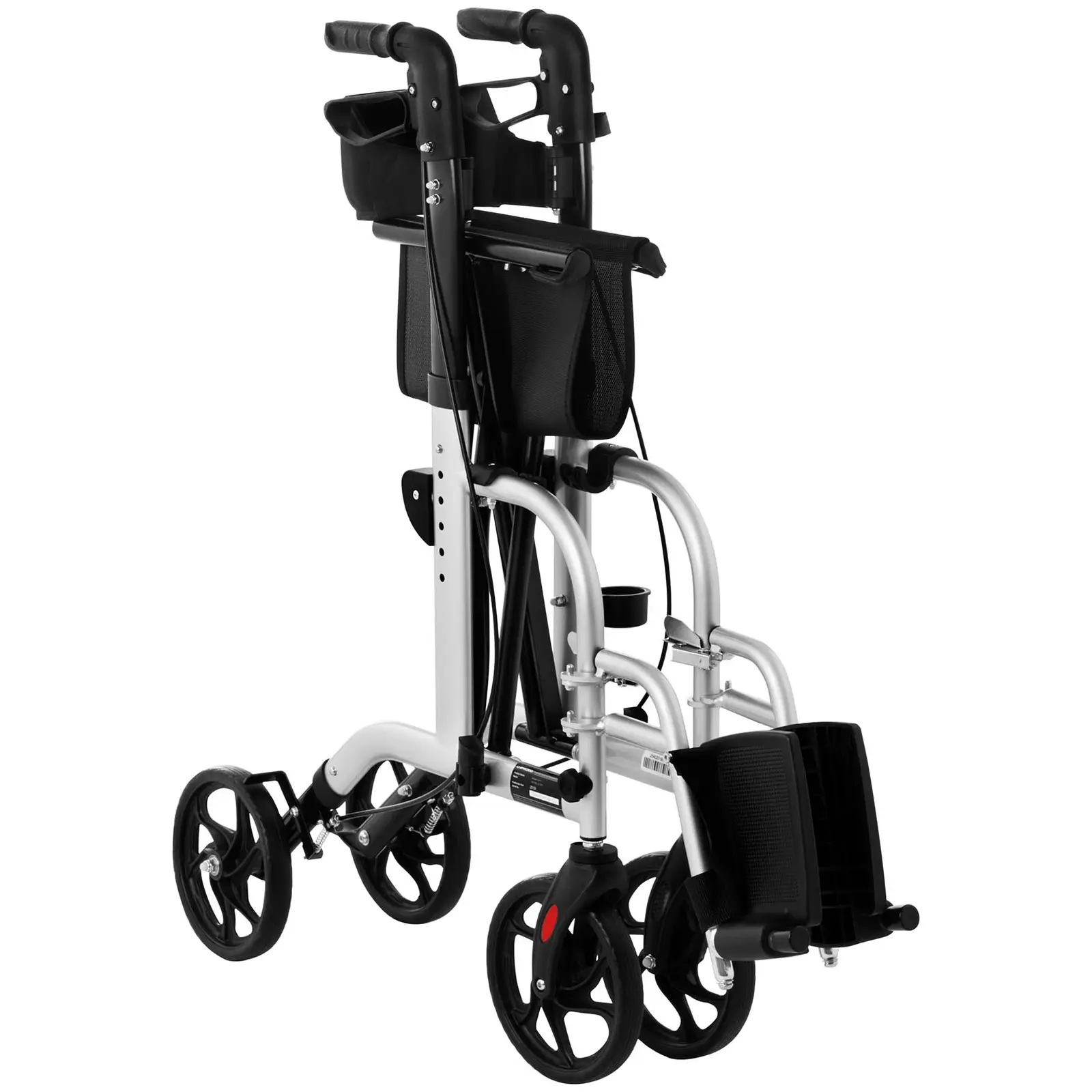 Rollator-kørestol 2-i-1 - sølv - 120 kg