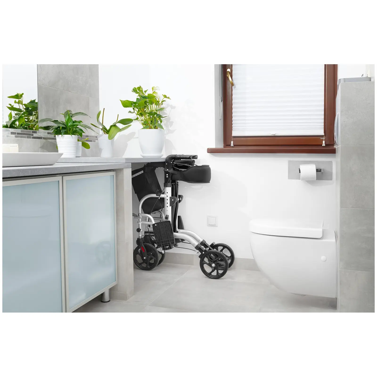Factory second Rollator Wheelchair 2-in-1 - silver - 120 kg