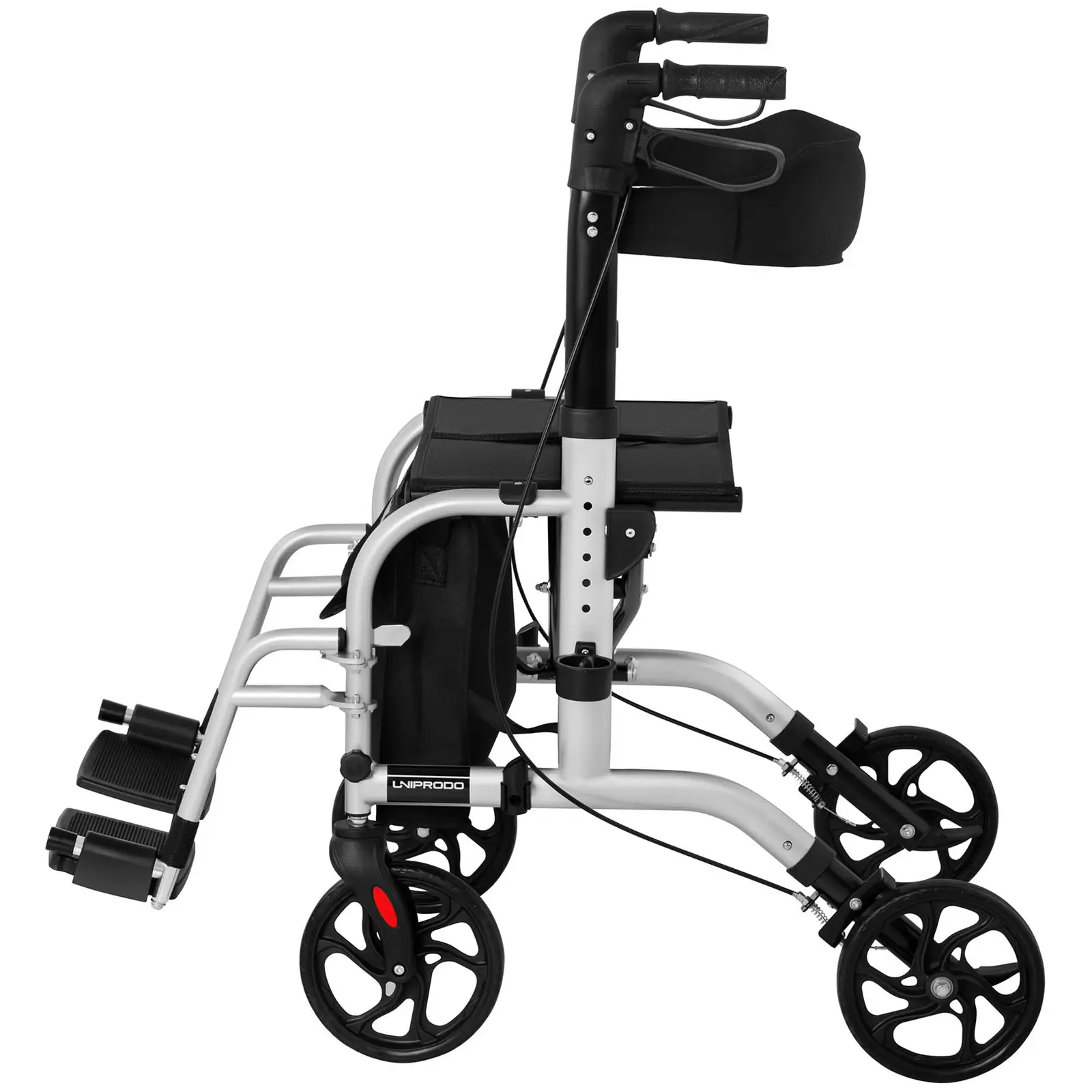 Deambulatore rollator 2-in-1 - argento - 120 kg