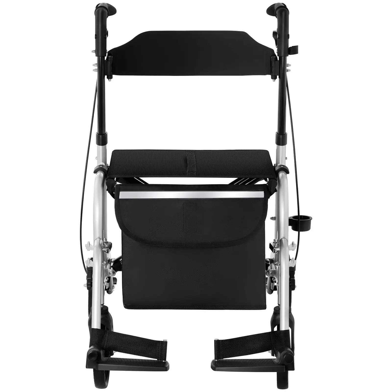 Rollator-kørestol 2-i-1 - sølv - 120 kg