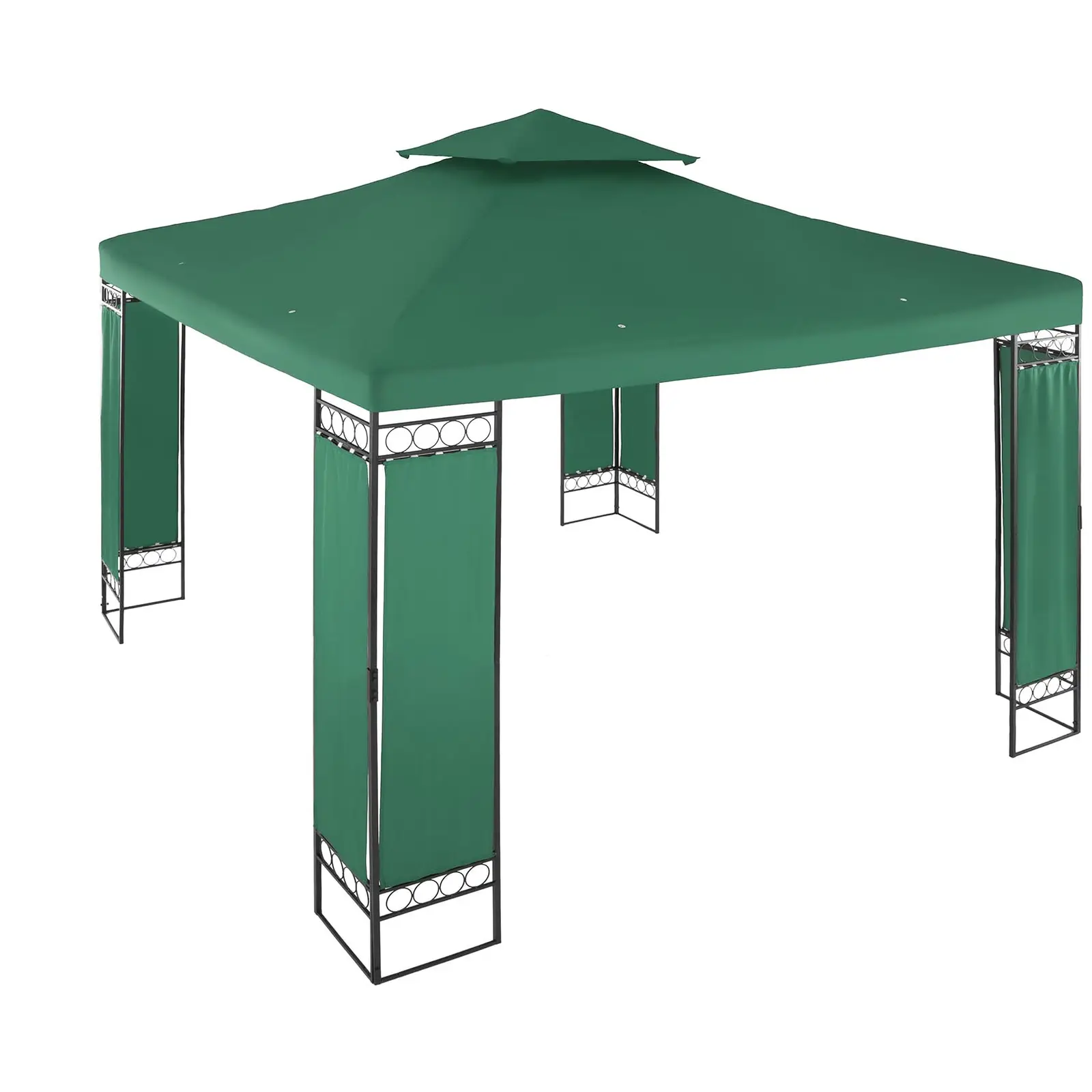 Zahradní altán - 3 x 3 m - 160 g/m² - tmavozelený (Materiál: Polyester)