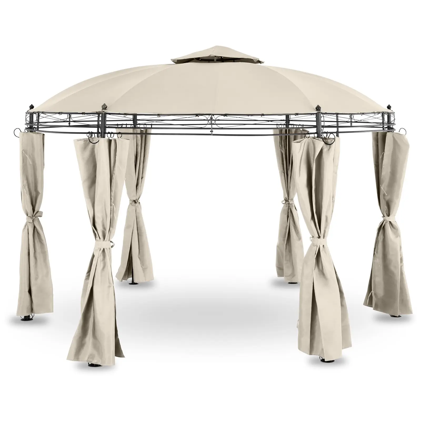 Seconda Mano Gazebo da giardino rotondo - 3,5 m - 180 g/m² - beige