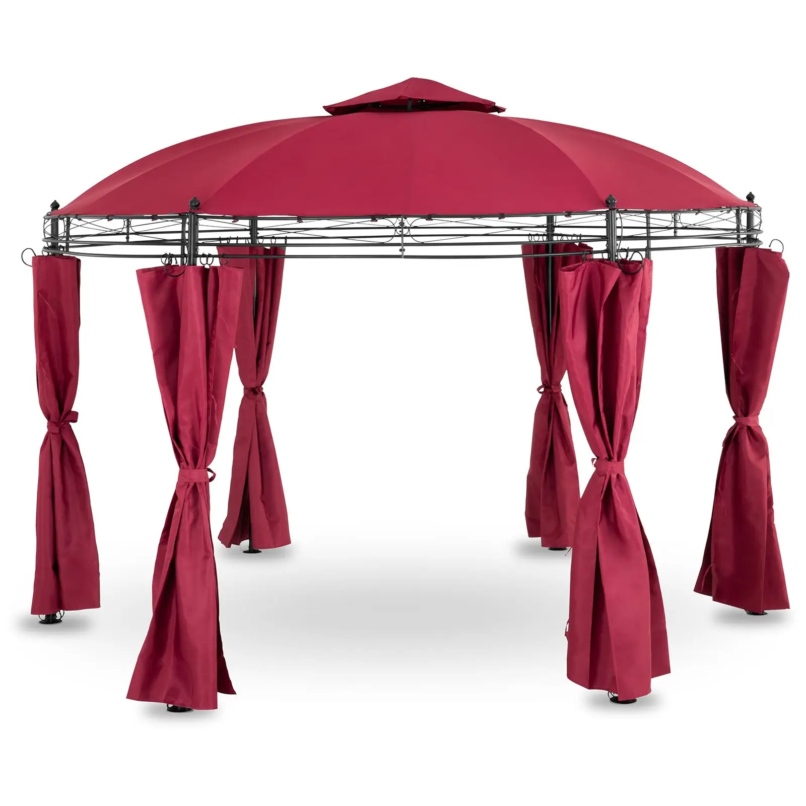 Gazebo da giardino rotondo- 3,5 m - 180 g/m² - Color vinaccia