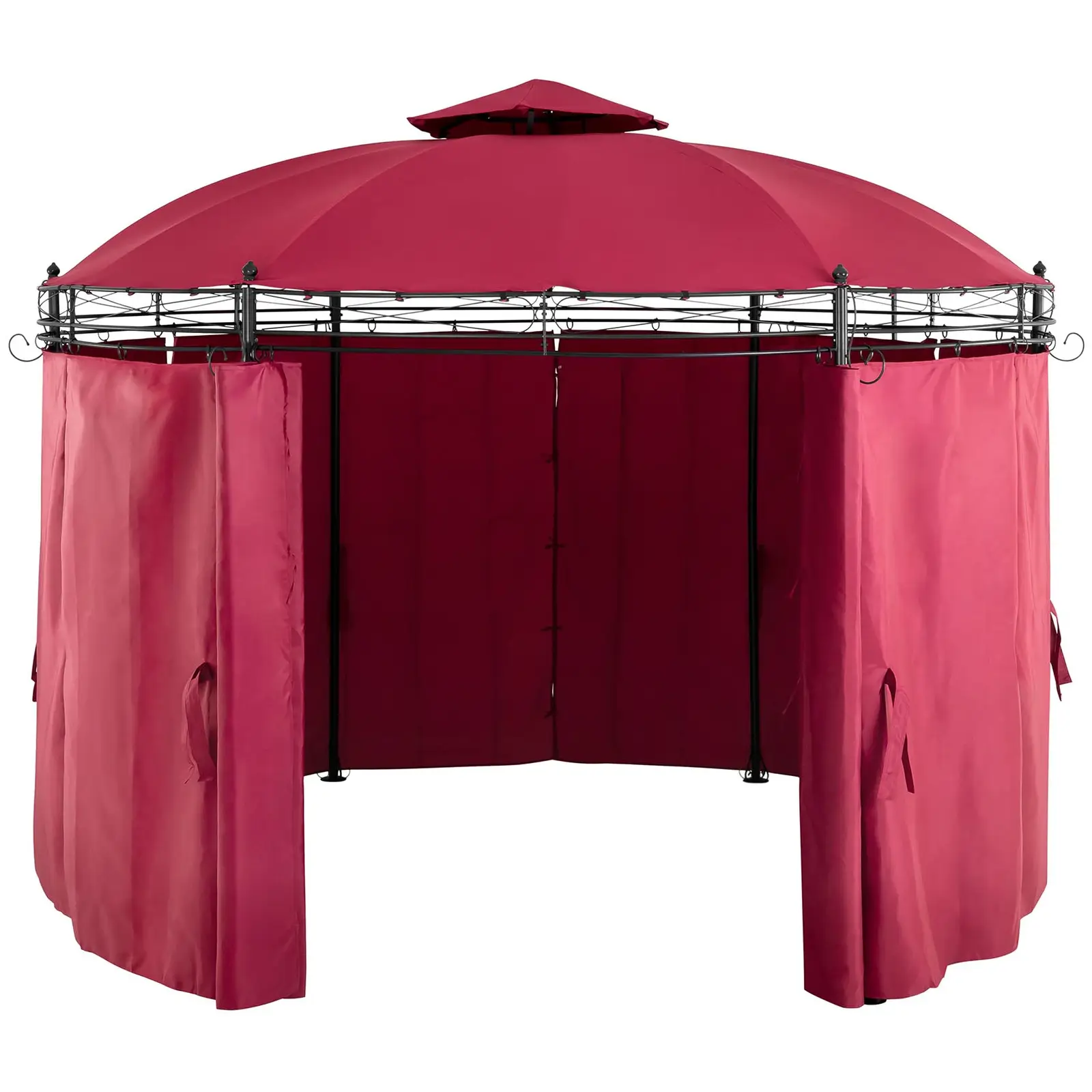 Gazebo da giardino rotondo- 3,5 m - 180 g/m² - Color vinaccia