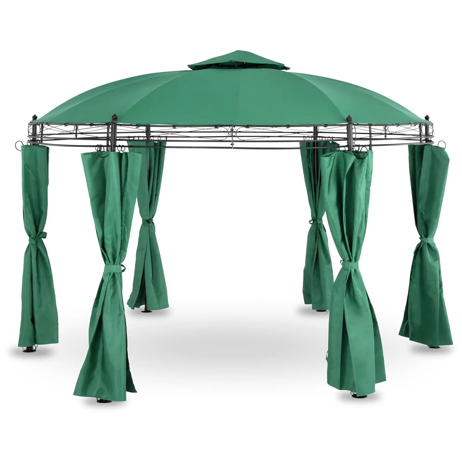 Factory second Round Gazebo - Ø 3.80 m - 180 g/m² - dark green