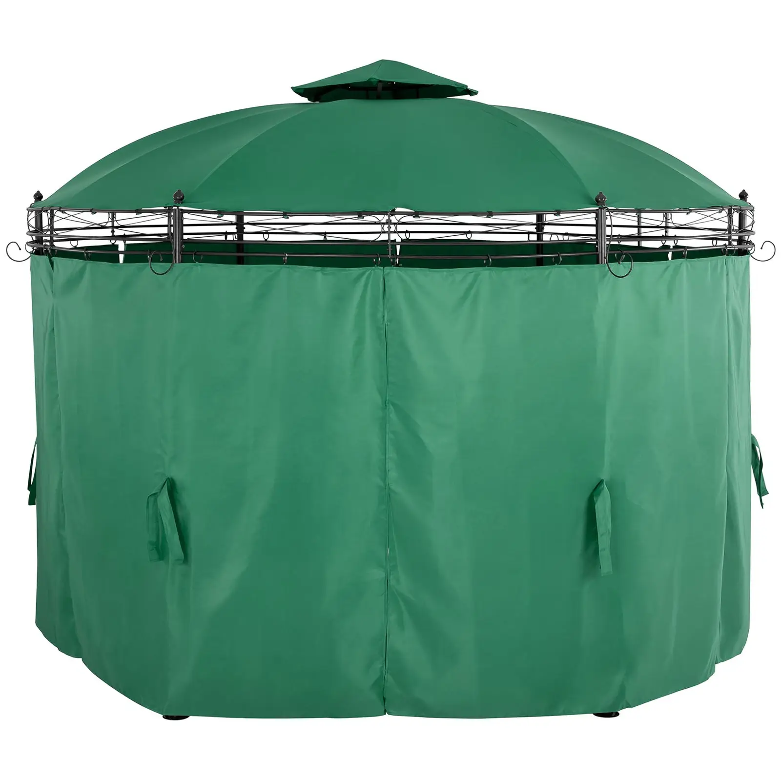 Zahradní altán kulatý - Ø 3,80 m - 180 g/m² - tmavozelený (Materiál: Polyester)