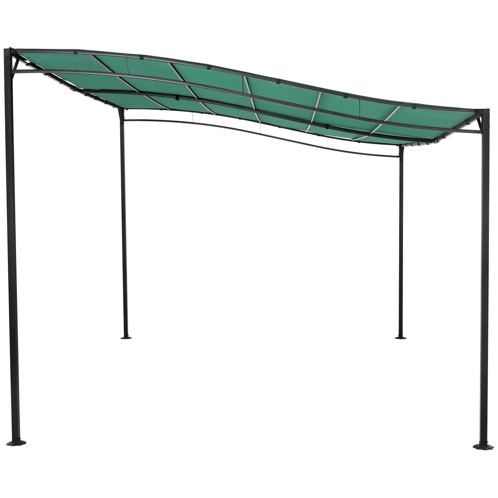 Anbaupavillon - 3 x 4 m - dunkelgrün (Farbe: Dunkelgrün)