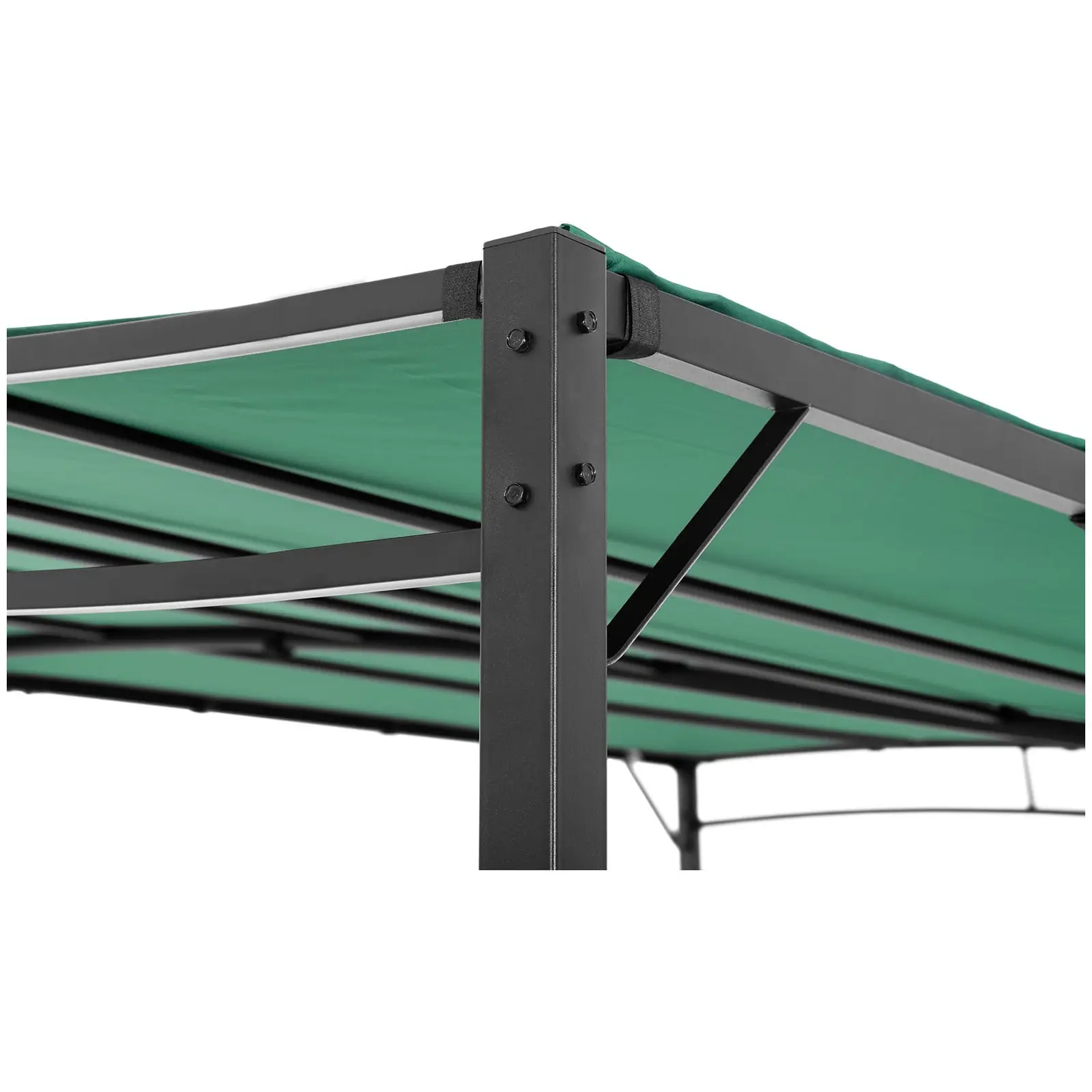 Anbaupavillon - 3 x 4 m - dunkelgrün (Material Rahmen: Stahl (pulverbeschichtet))