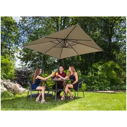 Kakkoslaatu Aurinkovarjo - taupe - suorakulmainen - 250 x 250 cm - kallistettava