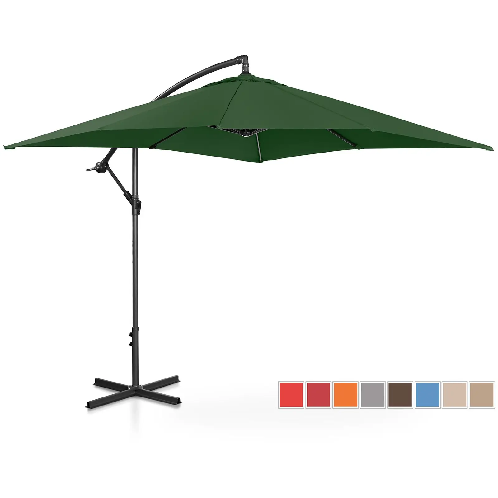 Occasion Parasol de jardin - vert - carré - 250 x 250 cm - inclinable