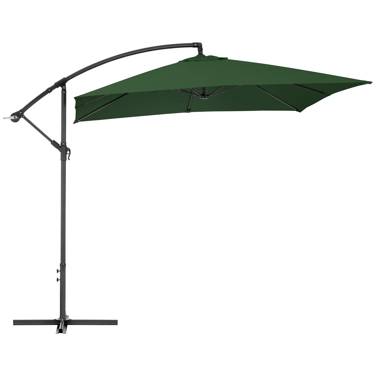 Tweedehands Zweefzweefparasol - groen - rechthoekig - 250 x 250 cm - kantelbaar (UV-bestendig: Ja)