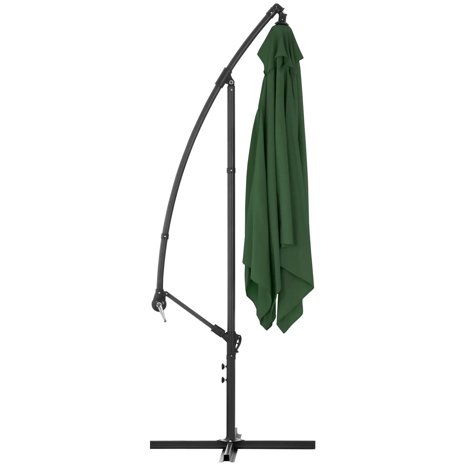 Tweedehands Zweefzweefparasol - groen - rechthoekig - 250 x 250 cm - kantelbaar (Materiaal: Polyester)