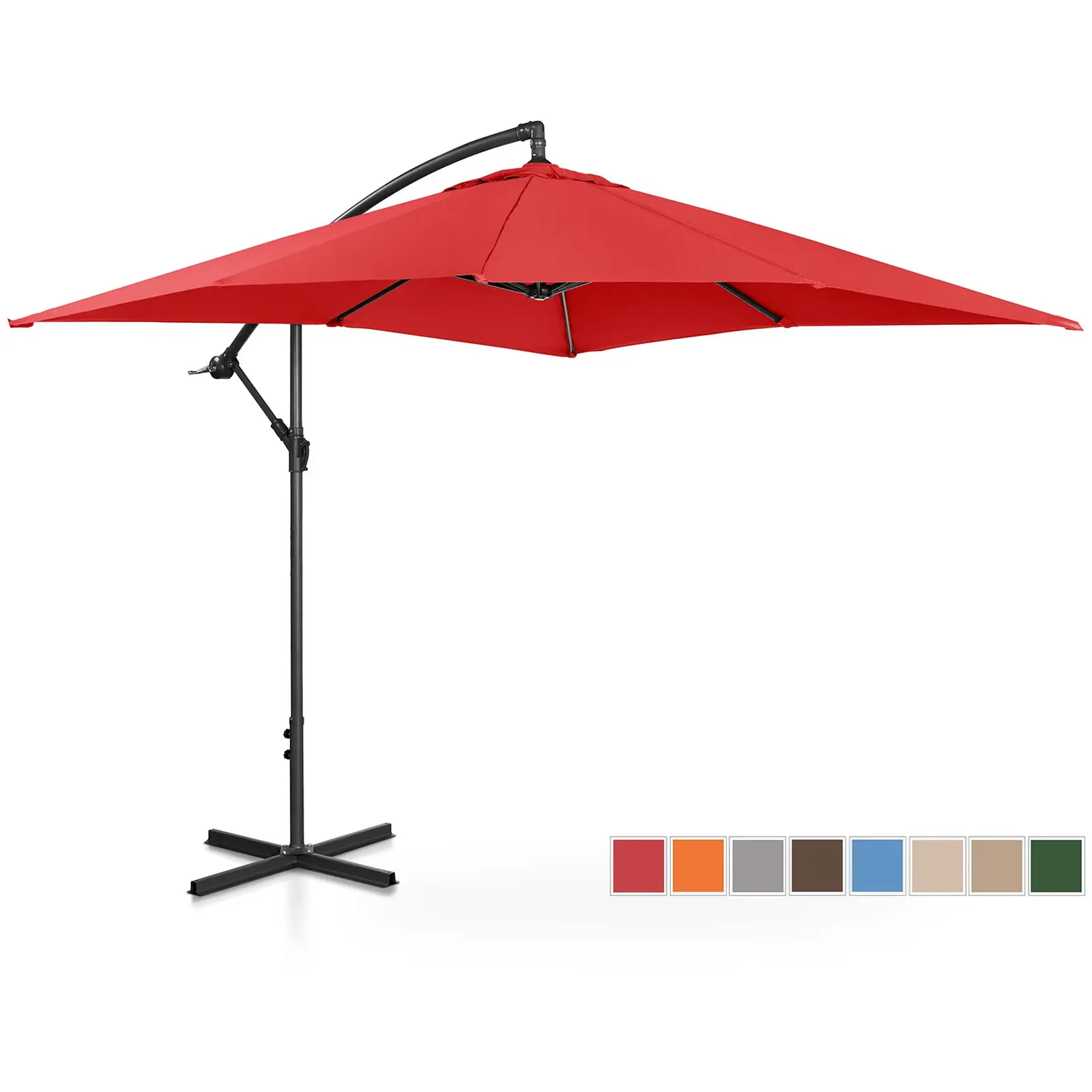 Factory second Hanging Parasol - red - square - 250 x 250 cm - tiltable - Product Image