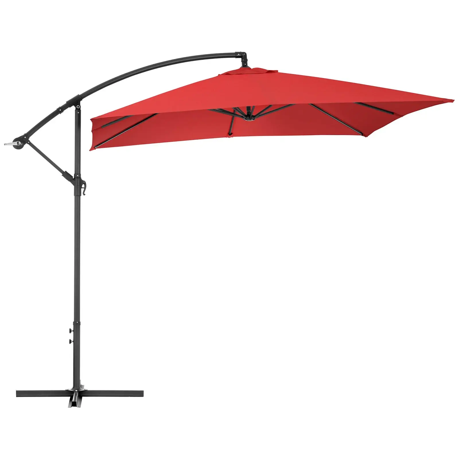 Tweedehands Zweefzweefparasol - rood - rechthoekig - 250 x 250 cm - kantelbaar (Vorm: Vierkant)