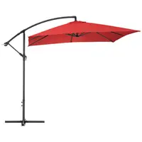 Occasion Parasol de jardin - rouge - carré - 250 x 250 cm - inclinable