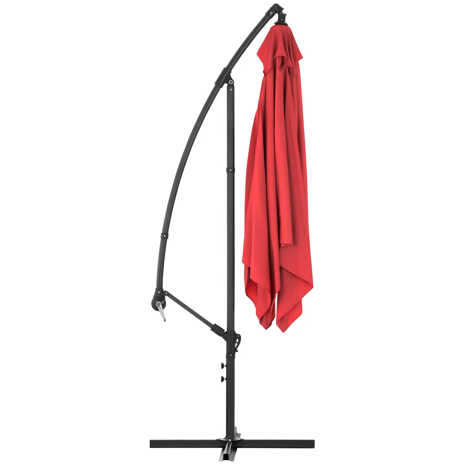 Tweedehands Zweefzweefparasol - rood - rechthoekig - 250 x 250 cm - kantelbaar (Waterdicht materiaal: Nee)