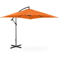 Ombrellone da esterno - arancione - rettangolare - 250 x 250 cm - inclinabile