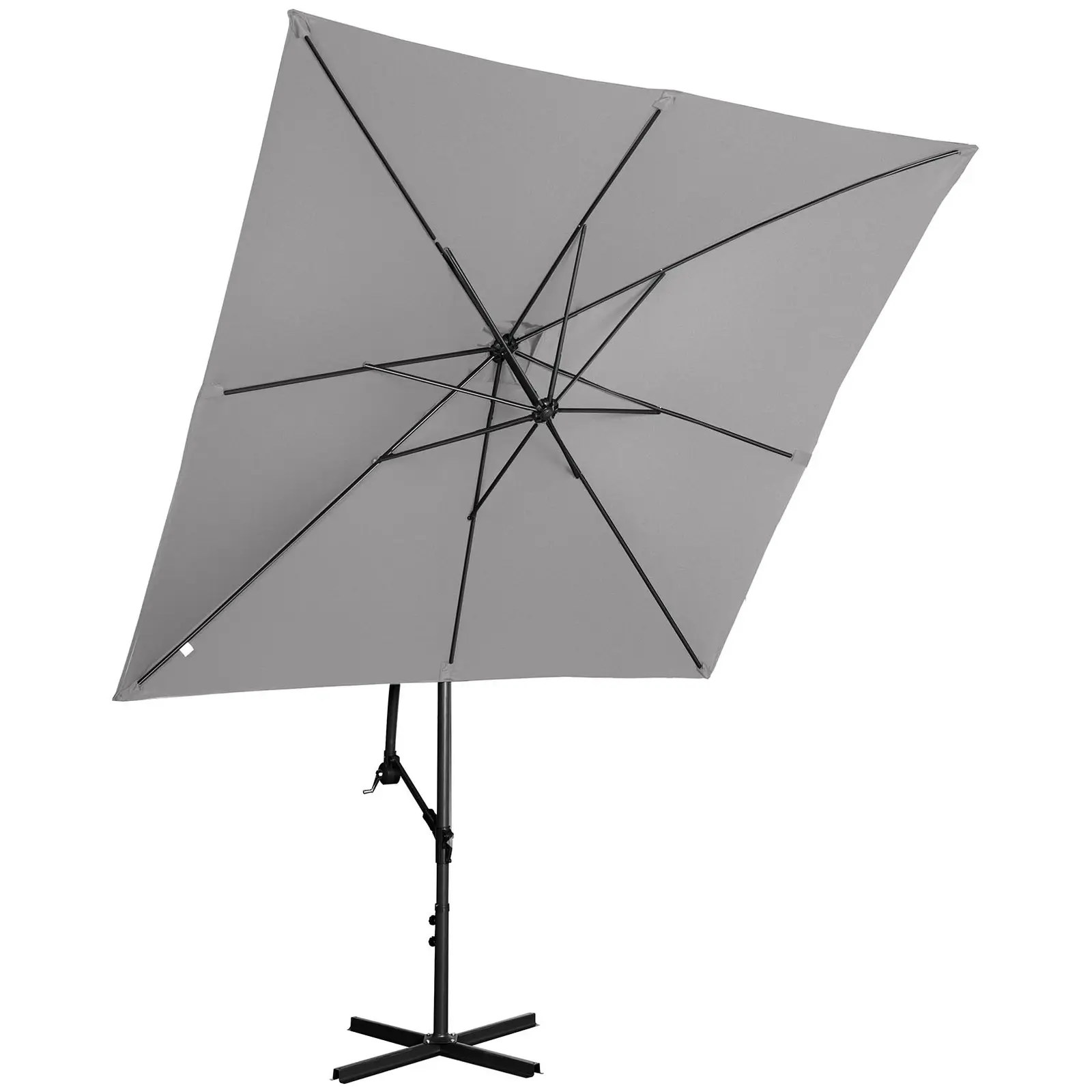 Occasion Parasol de jardin - gris foncé - carré - 250 x 250 cm - inclinable