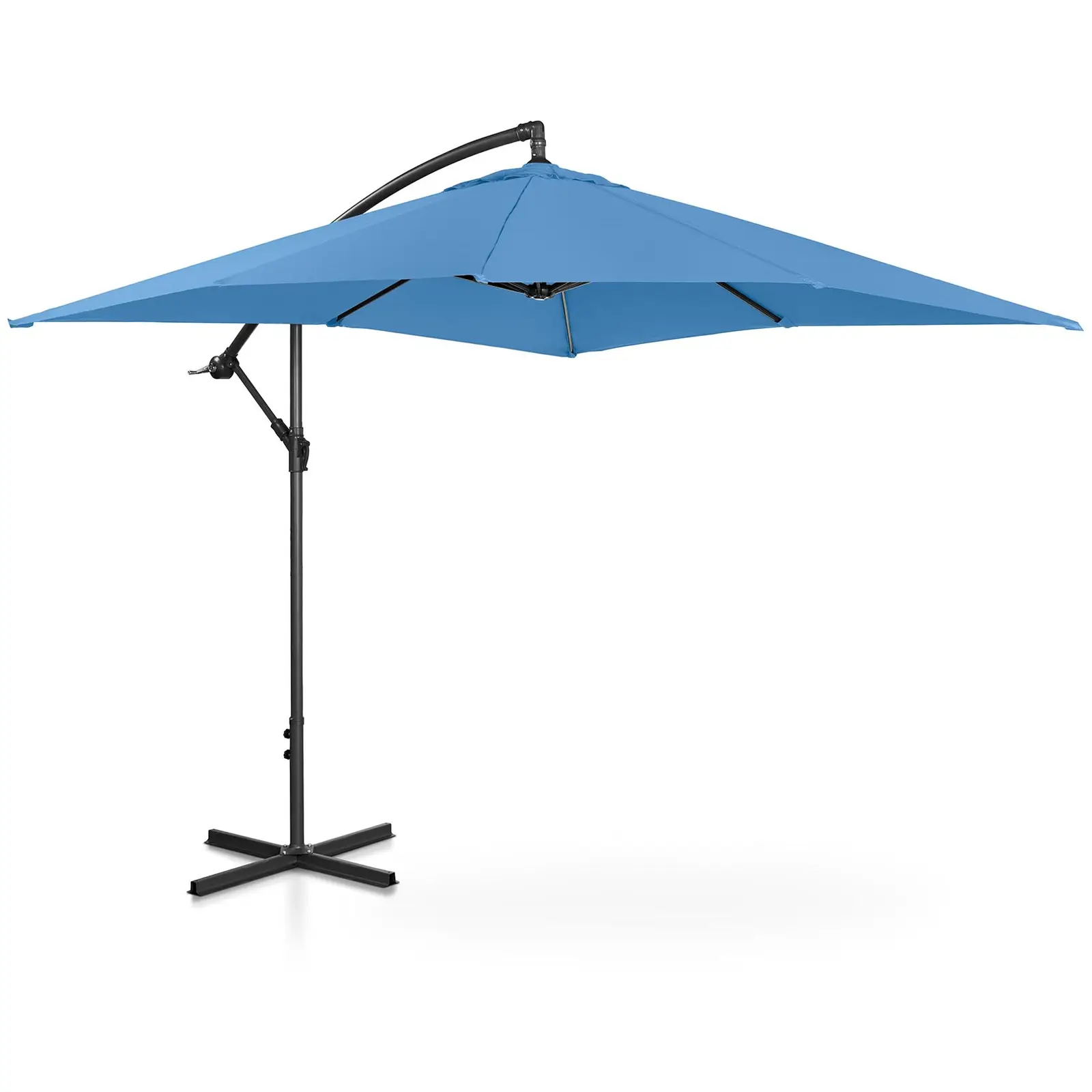 Parasol de jardin - bleu - carré - 250 x 250 cm - inclinable (Inclinable: Oui)