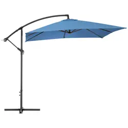 Parasol de jardin - bleu - carré - 250 x 250 cm - inclinable
