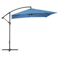 Parasol de jardin - bleu - carré - 250 x 250 cm - inclinable