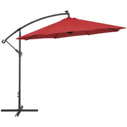 Parasol avec LED - Rouge - Rond - Ø 300 cm - Inclinable