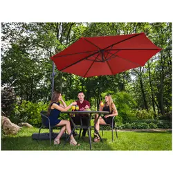 Hanging Parasol - red - round - Ø 300 cm - rotatable