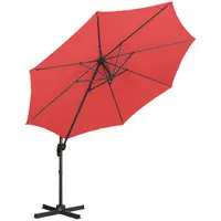 Hanging Parasol - red - round - Ø 300 cm - rotatable