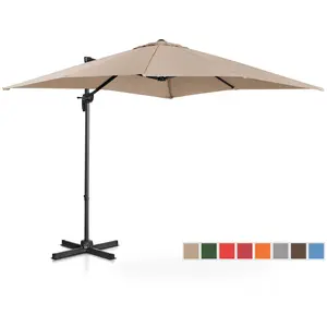 Kakkoslaatu Aurinkovarjo - riippuva - kermanvärinen - neliö - 250 x 250 cm - kääntyvä