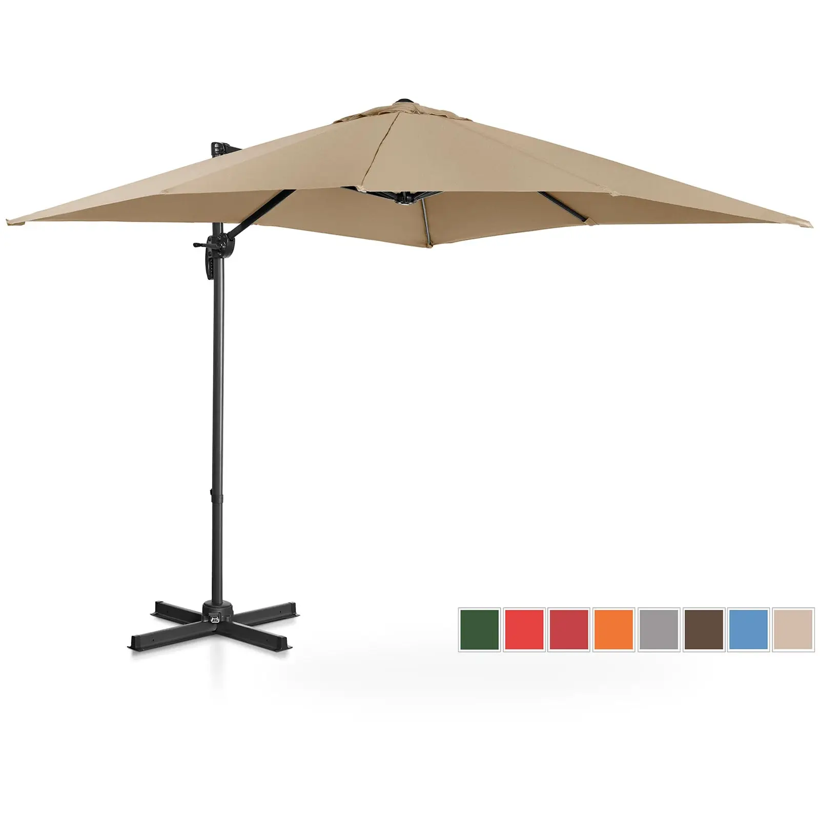 Produtos recondicionados Guarda-sol suspenso para jardim - 250 x 250 cm - cor castanho-acinzentado