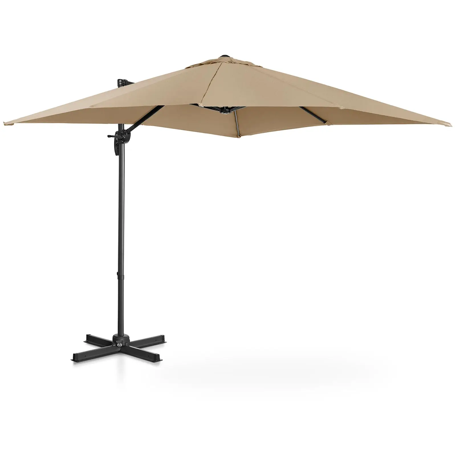 Tweedehands Zweefparasol - taupe - vierkant - 250 x 250 cm - draaibaar