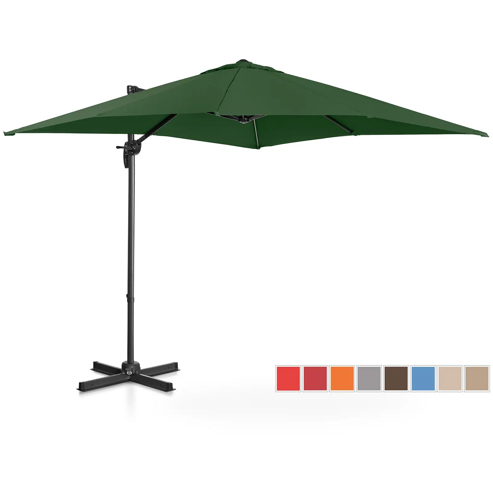 Factory second Hanging Parasol - green - square - 250 x 250 cm - rotatable