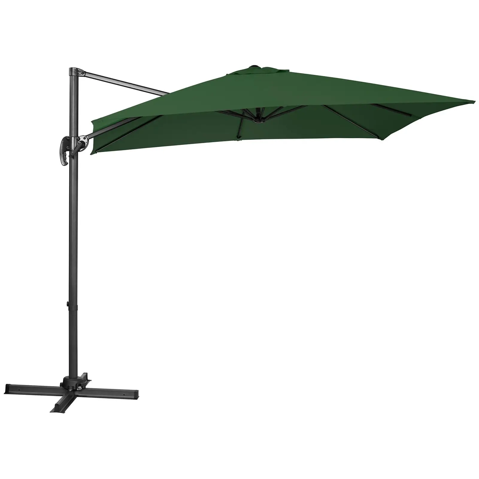 Parasol de jardin - Vert - Carré - 250 x 250 cm - Pivotant (Avec socle: Oui)