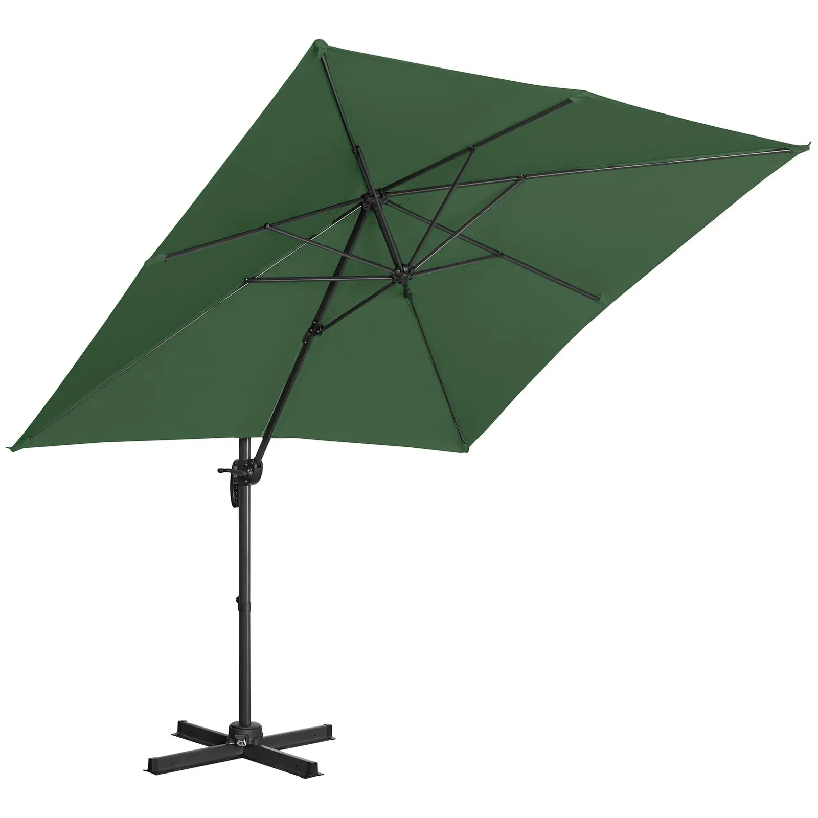 Occasion Parasol de jardin - Vert - Carré - 250 x 250 cm - Pivotant