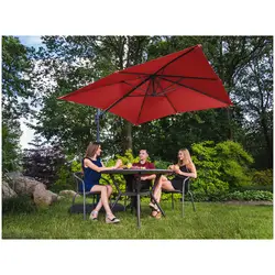 Aurinkovarjo - riippuva - punainen - neliö - 250 x 250 cm - kääntyvä