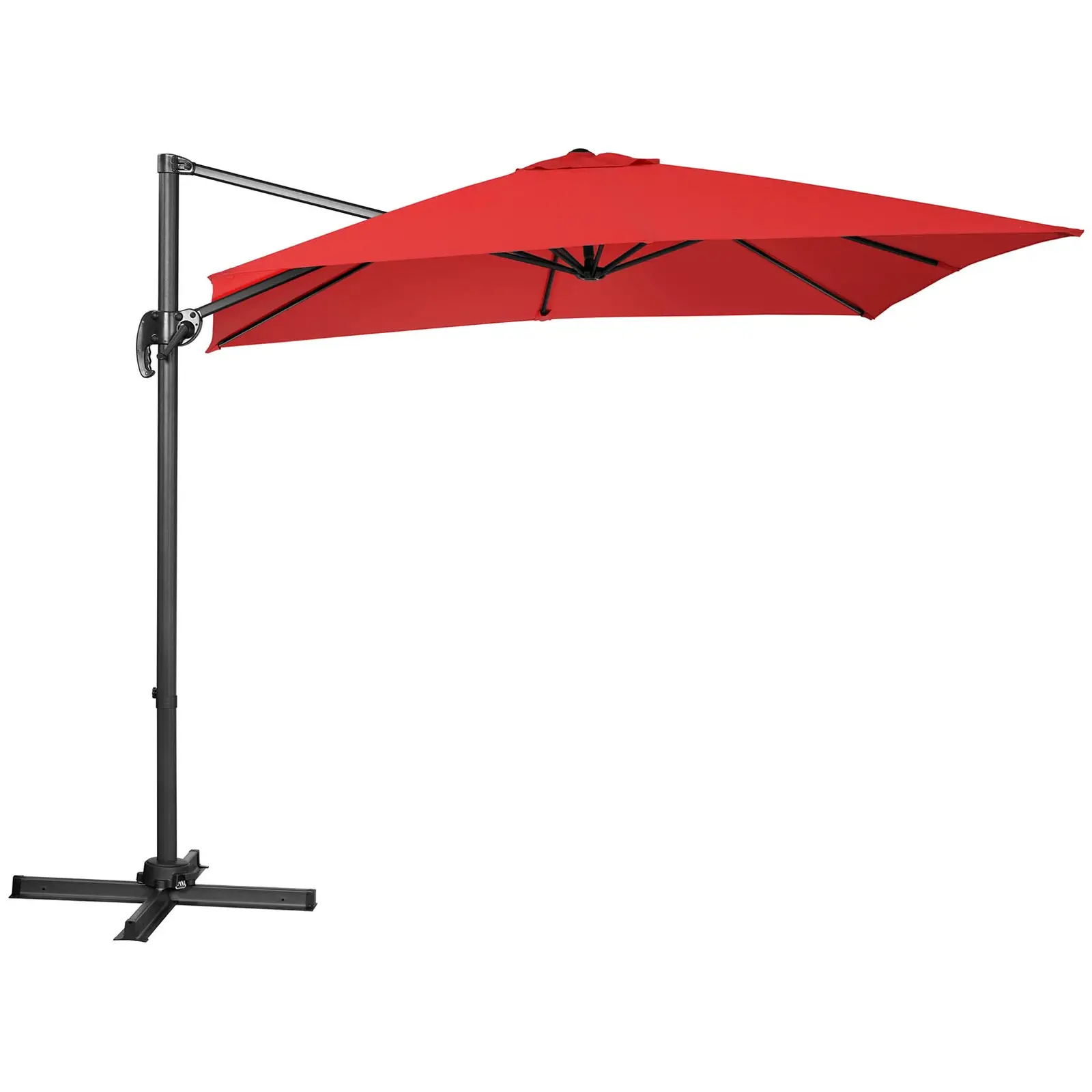 Parasol de jardin - Rouge - Carré - 250 x 250 cm - Pivotant - 2